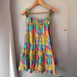 Peach Love California Strappy Colorful Minidress Medium